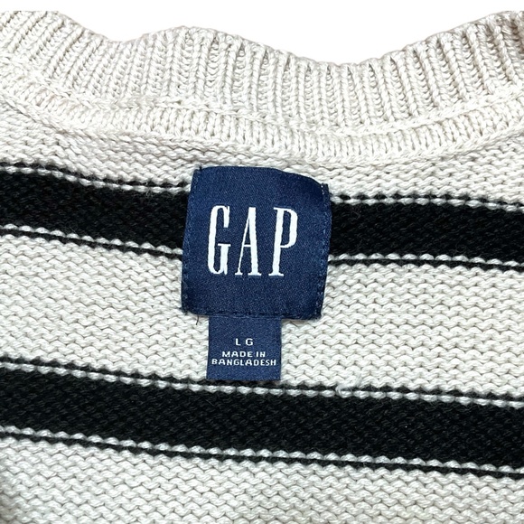 GAP 100% Cotton Chunky Knit Boxy Oversize Pullover Sweater Split Hem Sz L - Picture 6 of 11